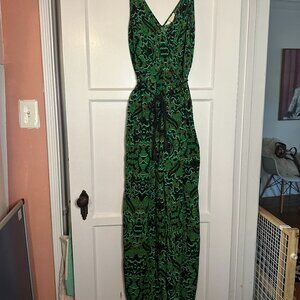 Emerald Green Paisley Print Jumpsuit - Size 8